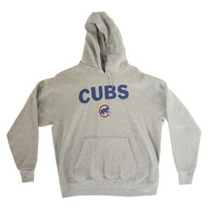 CSA Chicago Cubs Hoodie Men's Size Large Heather Gray Walking Bear Pullover